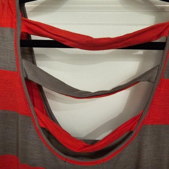 Twist Tees Orange and Gray Strappy Blouse - Picture 4 of 4
